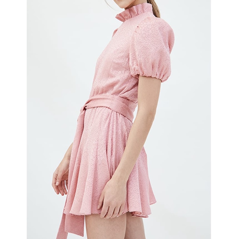 alice + olivia Mina Pleated Sleeve Godet Dress